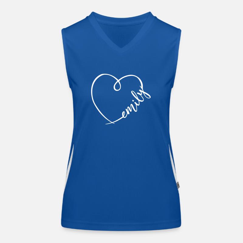 Coeur de calligraphie nom Emily Débardeur respirant contrasté Femme