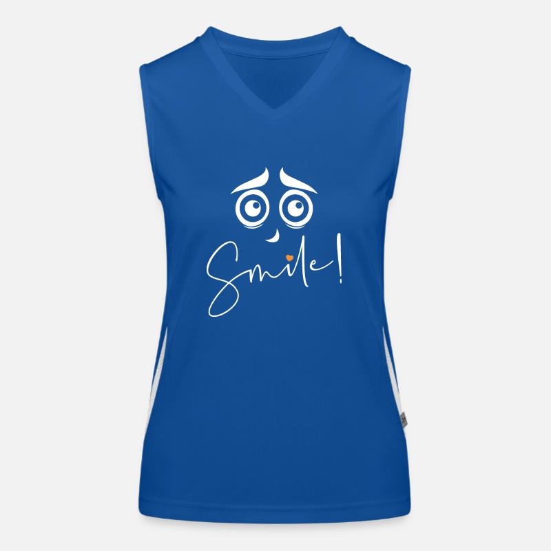 Smile - bitte Lächeln Funktionelles Kontrast-Tank Top für Frauen