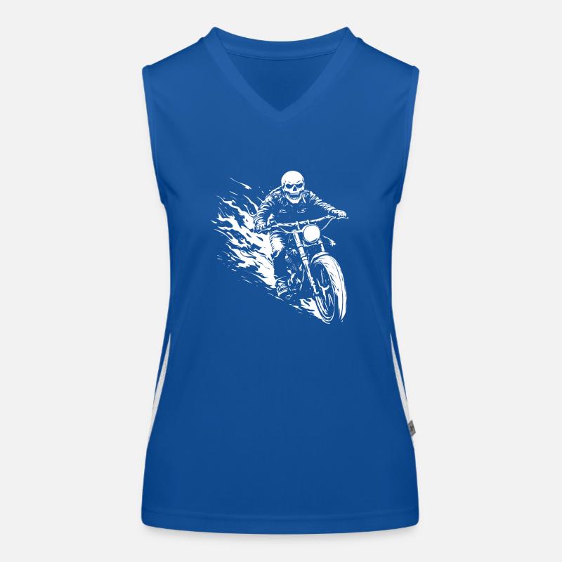 Biker Totenkopf Motorrad Geschenk Funktionelles Kontrast-Tank Top für Frauen