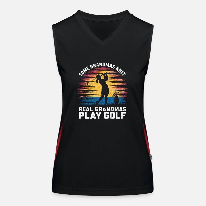 Echte Omas spielen Golf Funktionelles Kontrast-Tank Top für Frauen