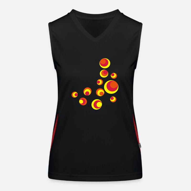 Retro Circles Funktionelles Kontrast-Tank Top für Frauen