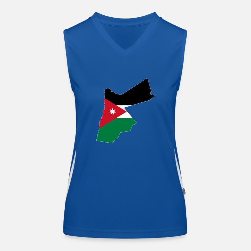Carte du drapeau de la Jordanie Débardeur respirant contrasté Femme
