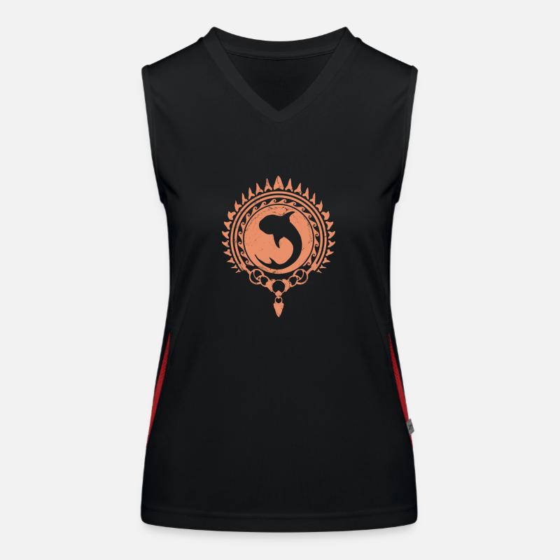 Walhai Polynesisch Funktionelles Kontrast-Tank Top für Frauen