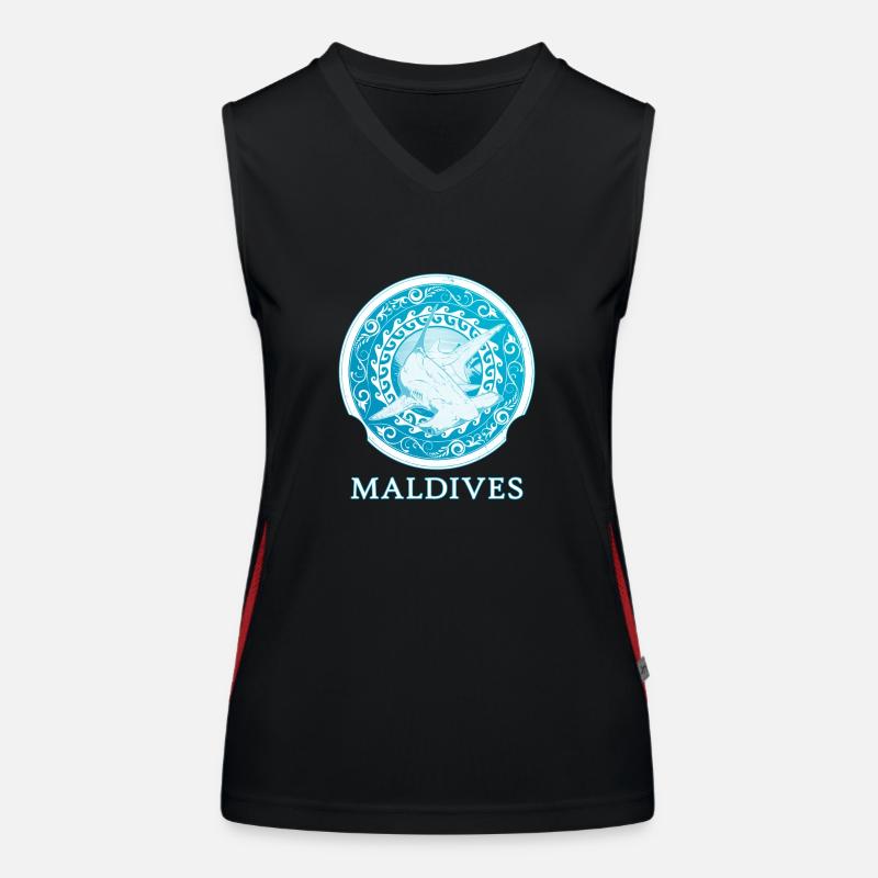 Hammerhai Malediven Funktionelles Kontrast-Tank Top für Frauen