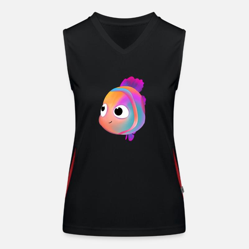 Cute Fish Women's Functional Contrast Tank Top