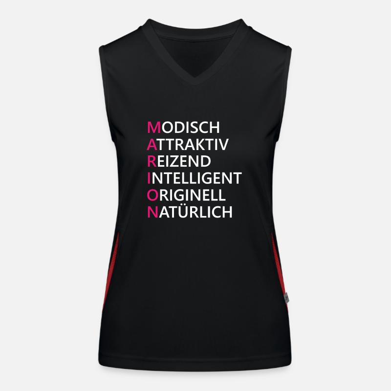 Marion Name Geschenk Funktionelles Kontrast-Tank Top für Frauen