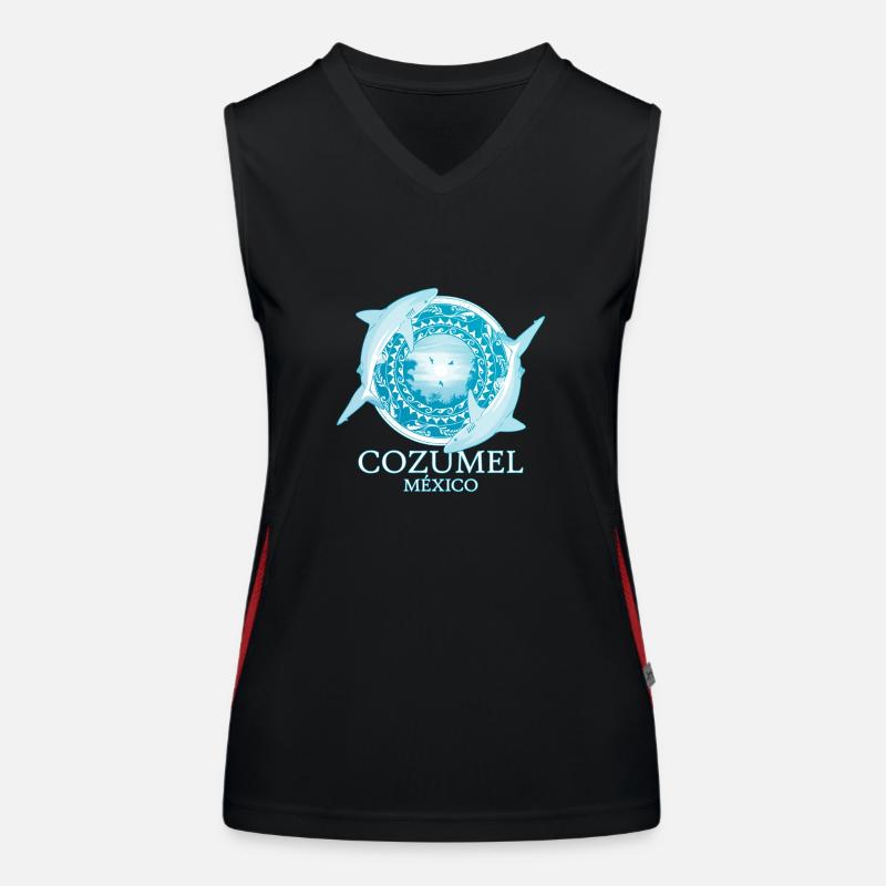 Karibischer Riffhai Cozumel Mexiko Funktionelles Kontrast-Tank Top für Frauen