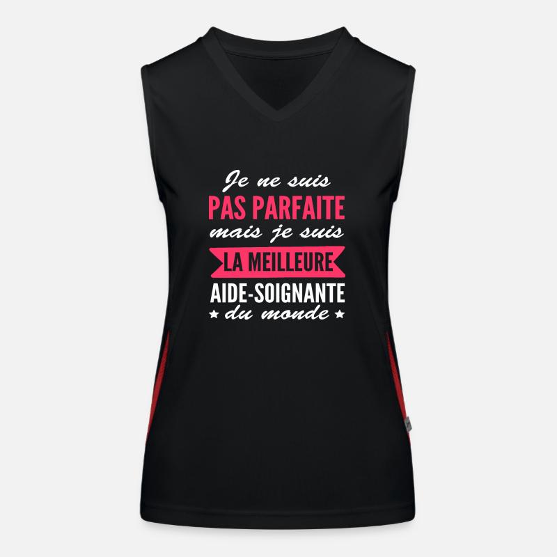 pas parfaite mais aide-soignante Débardeur respirant contrasté Femme