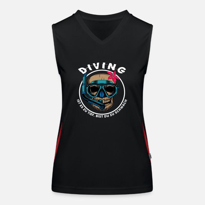 apnoe dive oxygen apnea divers snorkel Women's Functional Contrast Tank Top