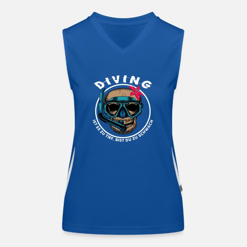apnoe dive oxygen apnea divers snorkel Women's Functional Contrast Tank Top