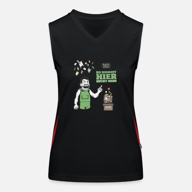 Bioabfall Biotonne Spruch Abfall Sprechblase Funktionelles Kontrast-Tank Top für Frauen
