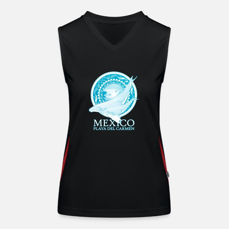 Buckelwale Playa del Carmen Funktionelles Kontrast-Tank Top für Frauen