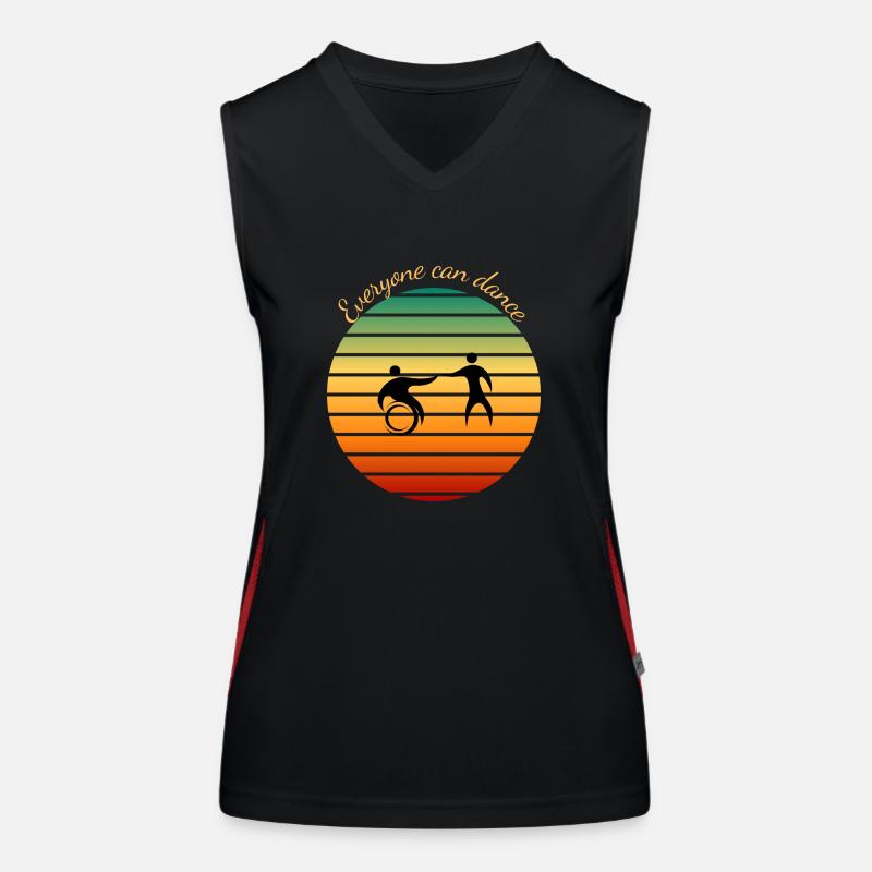 Everyone can dance - Women's Functional Contrast Tank Top - black/red