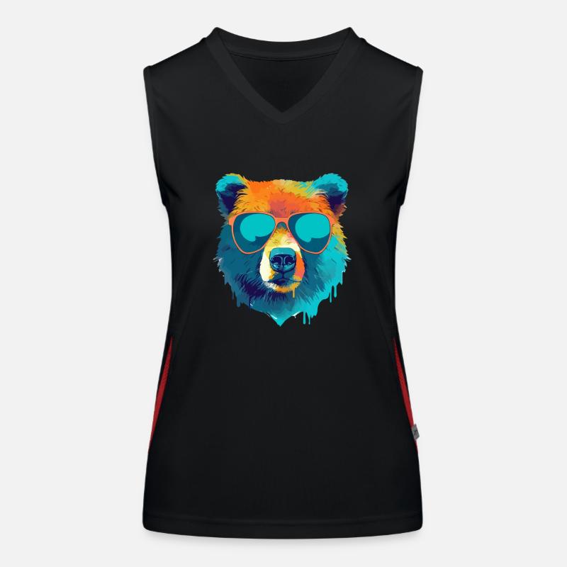 Bill the bespectacled bear Women's Functional Contrast Tank Top