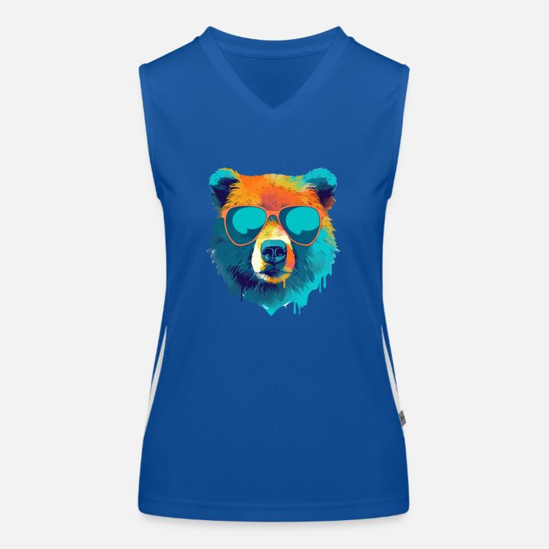 Bill der bär mit der Brille Funktionelles Kontrast-Tank Top für Frauen