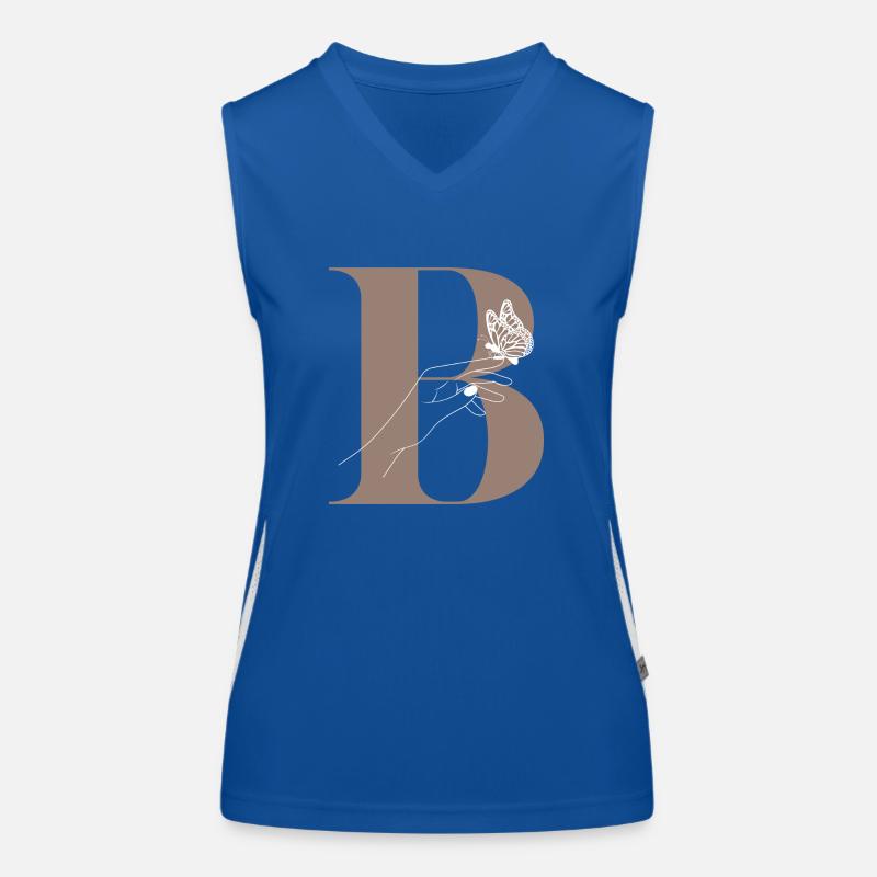 Buchstabe B Magischer Schmetterling Funktionelles Kontrast-Tank Top für Frauen