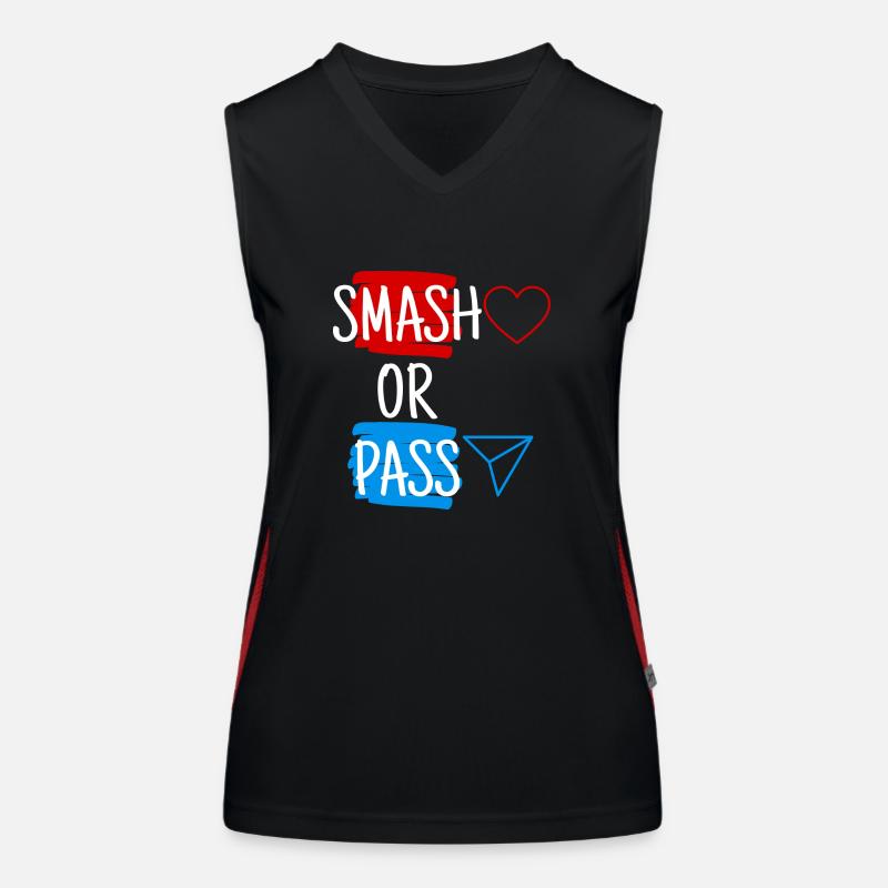 Smash or Pass - Women's Functional Contrast Tank Top - black/red