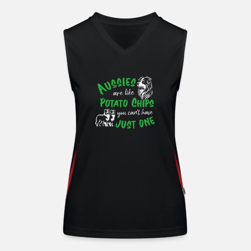 Aussies are like Potato Chips - grün Funktionelles Kontrast-Tank Top für Frauen