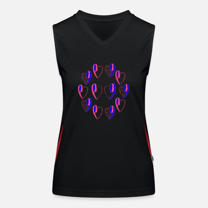 Broche d'amour. Débardeur respirant contrasté Femme