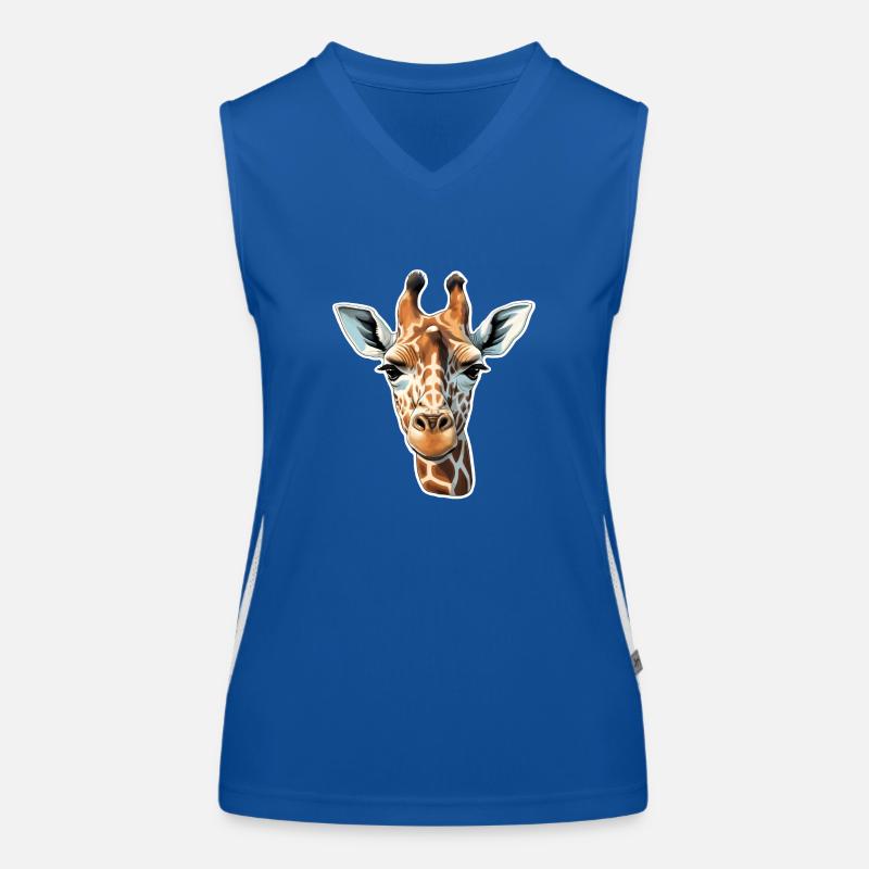 Giraffe Head Women's Functional Contrast Tank Top