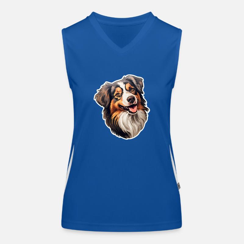 Australian Shephard treu Funktionelles Kontrast-Tank Top für Frauen
