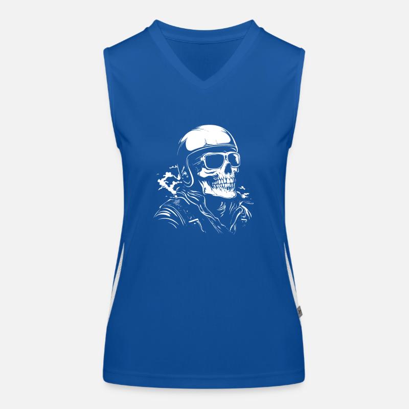 Biker Totenkopf Motorrad Geschenk Funktionelles Kontrast-Tank Top für Frauen
