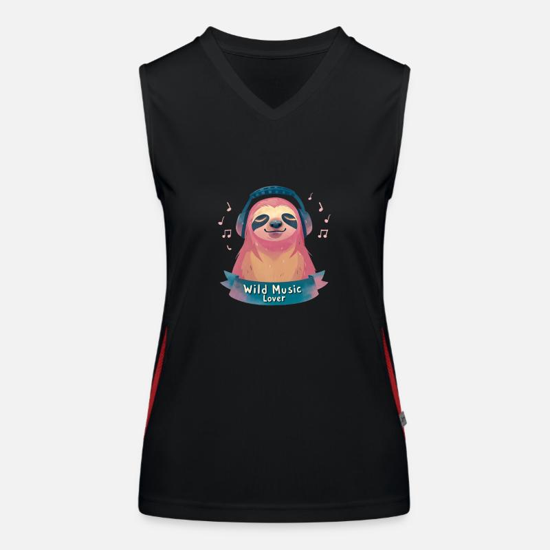 Faultier Musikliebhaber Funktionelles Kontrast-Tank Top für Frauen