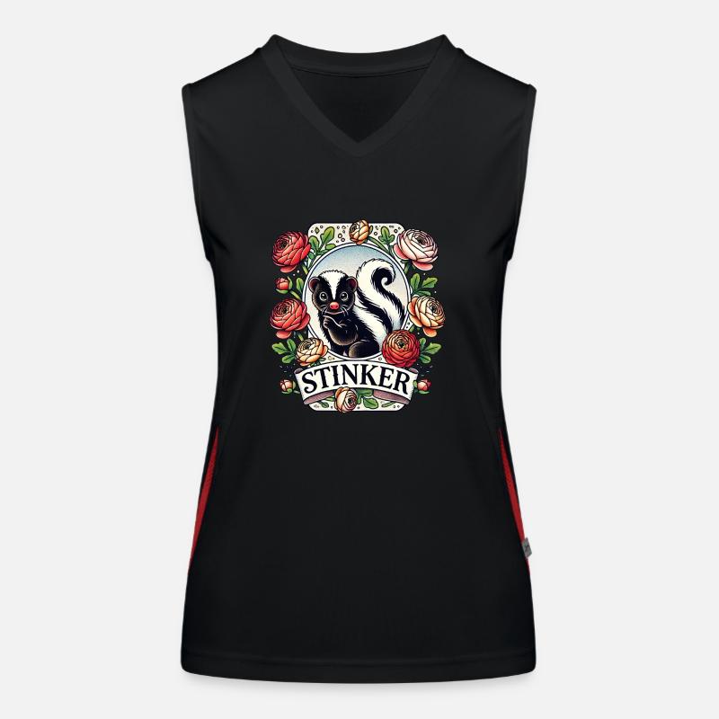 Stinker Skunk Funktionelles Kontrast-Tank Top für Frauen