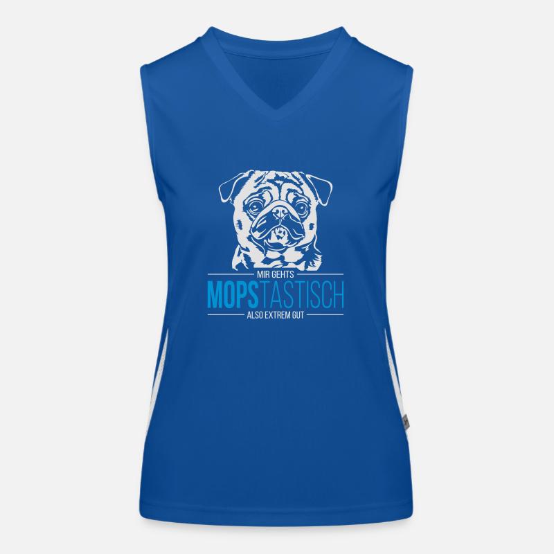 MOPSTASTISCH Mops Funktionelles Kontrast-Tank Top für Frauen