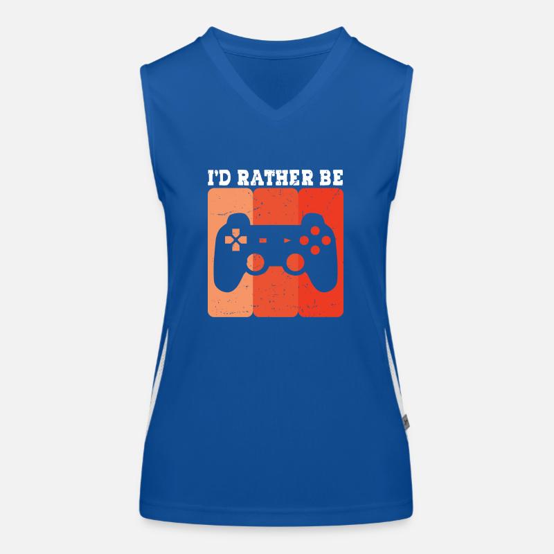 i d rather be Women's Functional Contrast Tank Top