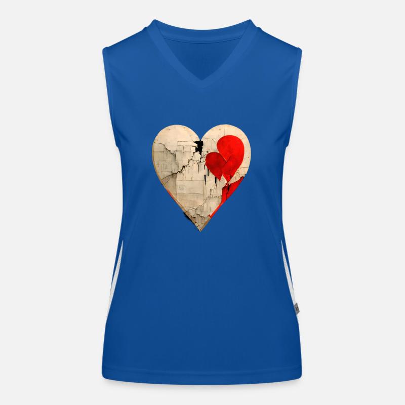 GEBROCHENES HERZ Funktionelles Kontrast-Tank Top für Frauen