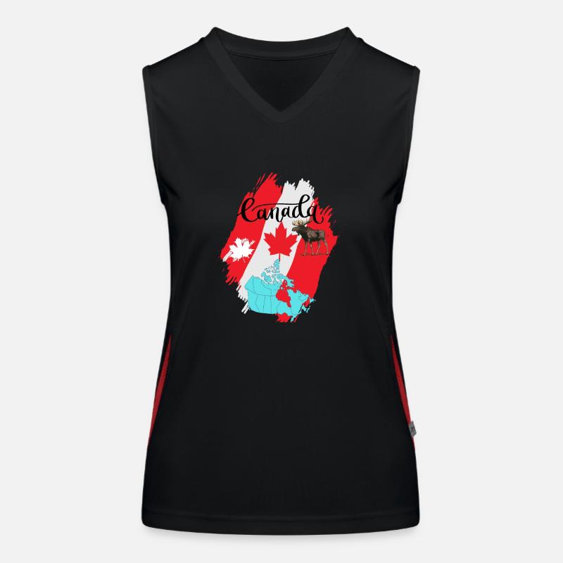 Kanada, Ahornblatt. Funktionelles Kontrast-Tank Top für Frauen