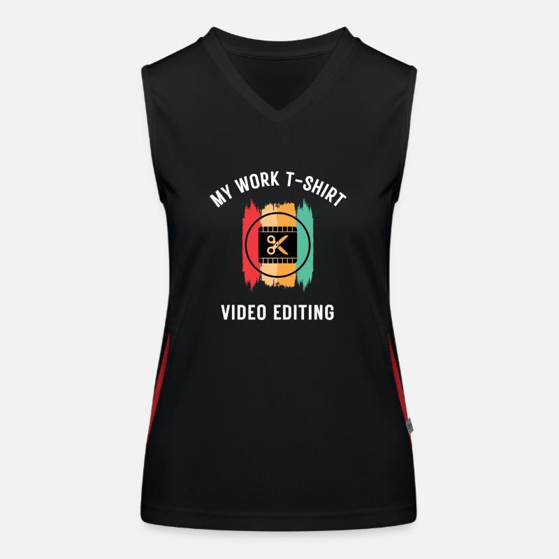 Video Editor Work T-Shirt Funktionelles Kontrast-Tank Top für Frauen