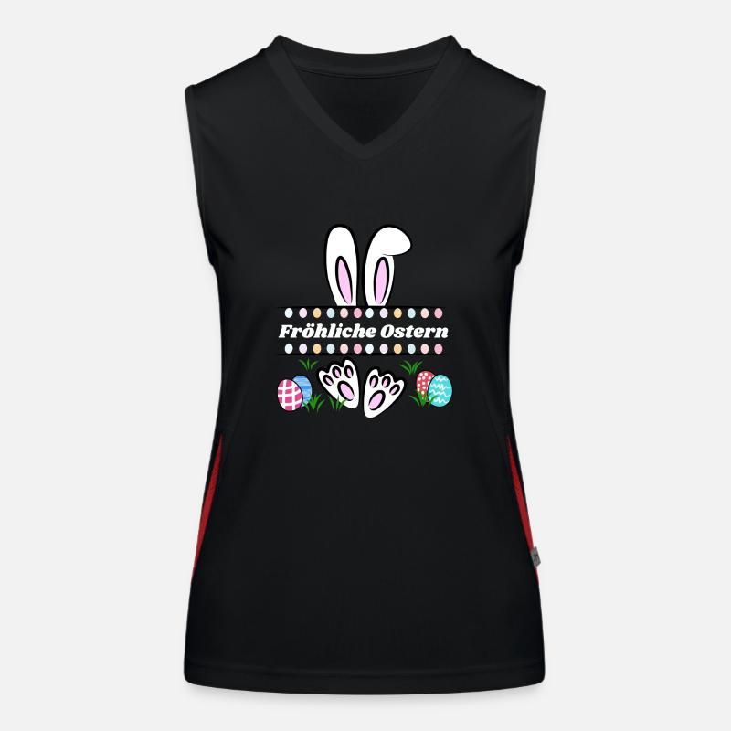Fröhliche Ostern Funktionelles Kontrast-Tank Top für Frauen