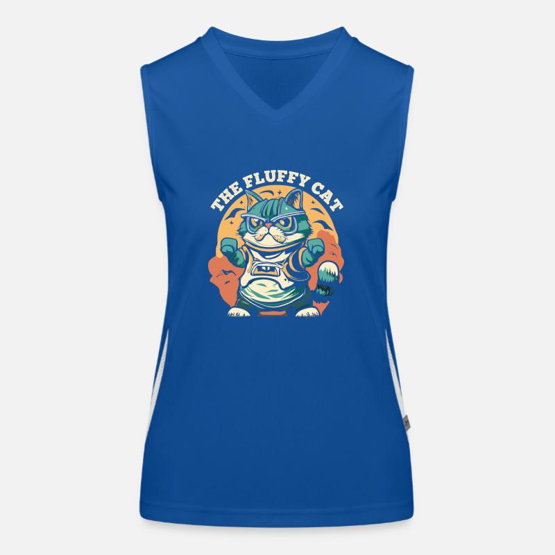 Die flauschige Katze Funktionelles Kontrast-Tank Top für Frauen
