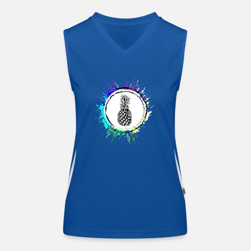 Ananas Bunt Funktionelles Kontrast-Tank Top für Frauen