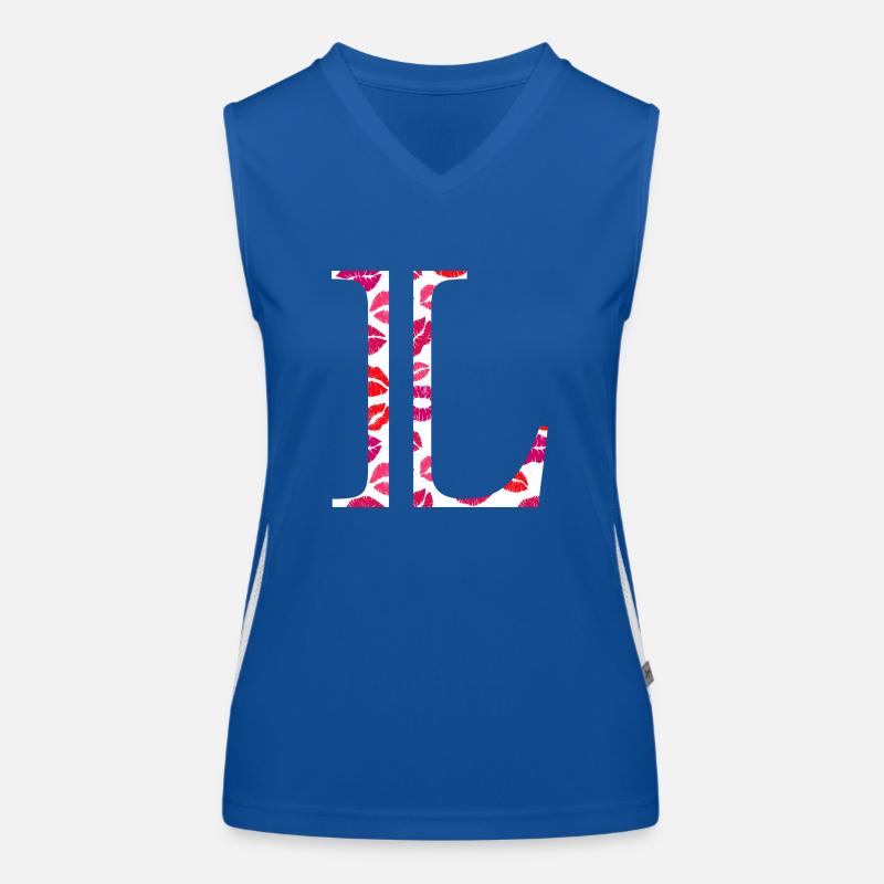 Buchstabe l Küsse Funktionelles Kontrast-Tank Top für Frauen