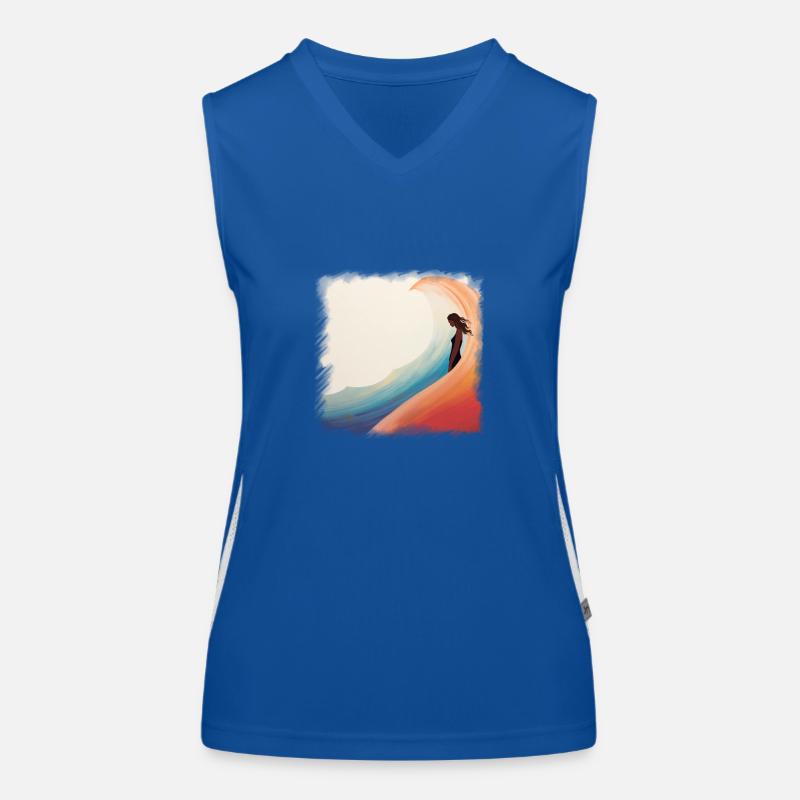 Les filles surfent – style rétro ! Débardeur respirant contrasté Femme
