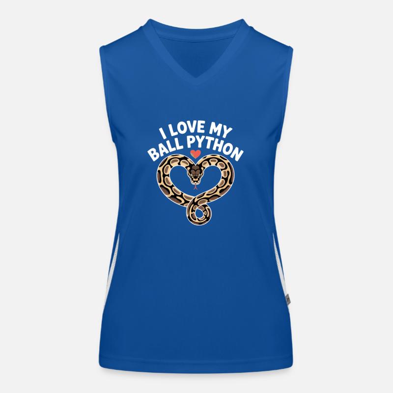 J’adore mon python royal ! Roi python Débardeur respirant contrasté Femme