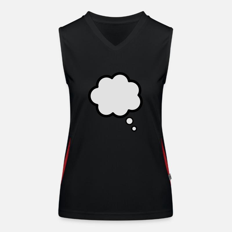Thinking, thought, cloud, bubble Women's Functional Contrast Tank Top