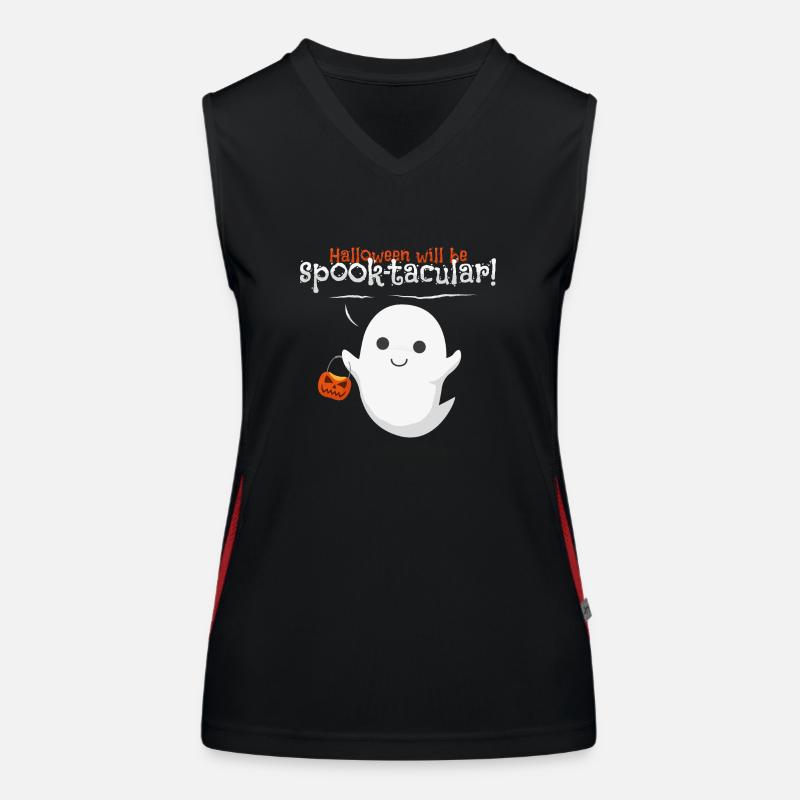 halloween ghost - Women's Functional Contrast Tank Top - black/red