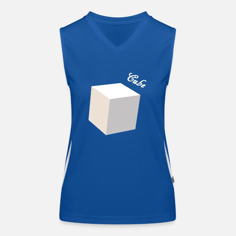 Cube 3D weiß Funktionelles Kontrast-Tank Top für Frauen