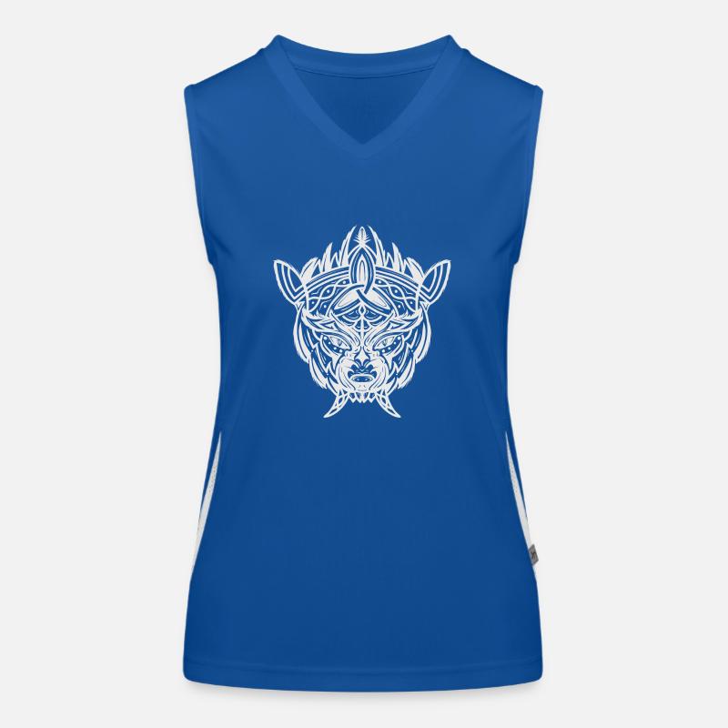 Wikinger Zeichen Fenrir Fenriswolf Wolf Wolfsrudel Funktionelles Kontrast-Tank Top für Frauen