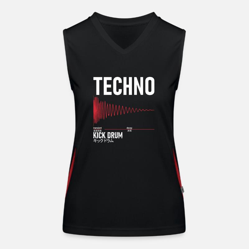 Techno Kick Drum - キックドラム Funktionelles Kontrast-Tank Top für Frauen