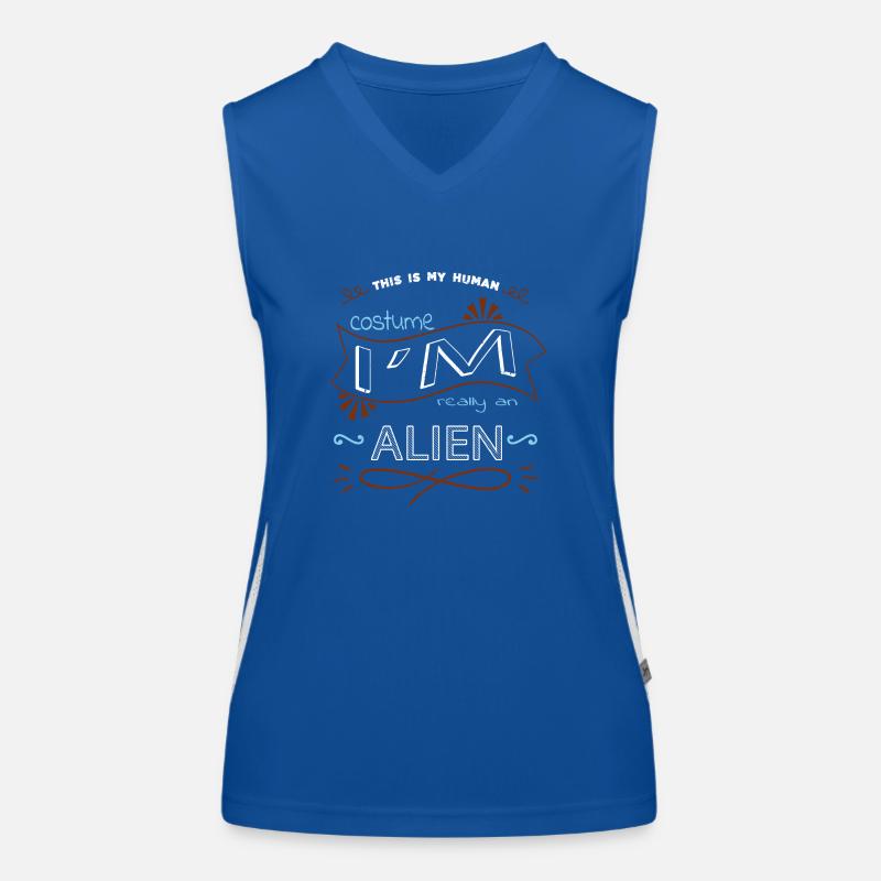 present idea alien i dont speak human Funktionelles Kontrast-Tank Top für Frauen