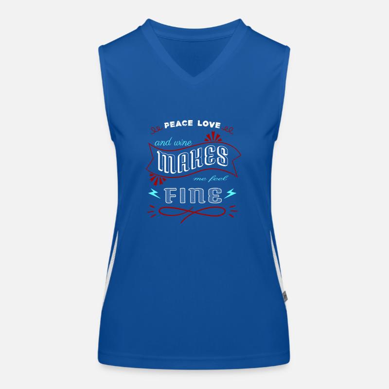 peace sign funny quote 1960s present idea wine Women's Functional Contrast Tank Top