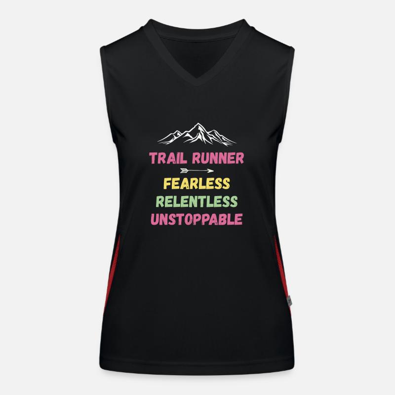 Trail Runner - Intrépide. Implacable. Imparable. Débardeur respirant contrasté Femme