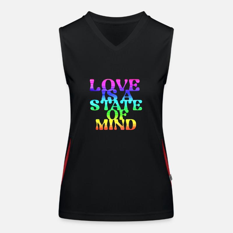 l’amour est un état d’, LGBT,regenbogen,bunt Débardeur respirant contrasté Femme