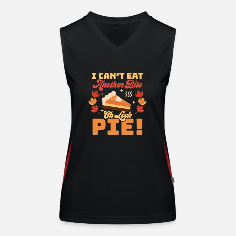 I Can't Eat Another Bite Oh Look Pie Thanksgiving Funktionelles Kontrast-Tank Top für Frauen