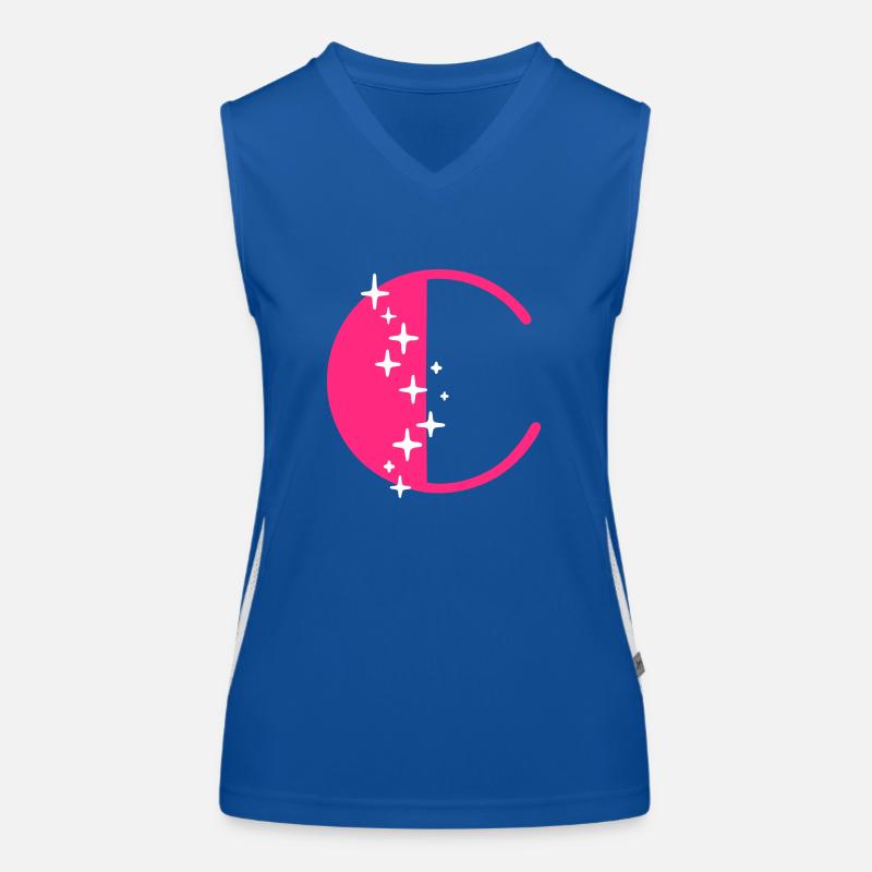 Letter C Glitter Women's Functional Contrast Tank Top